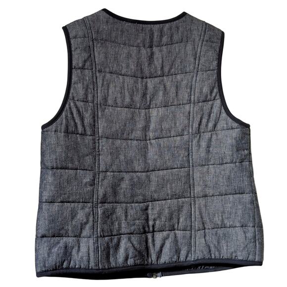 Christopher & Banks Front Zip Puff Denim Look Vest Womens' Size M - Picture 2 of 11